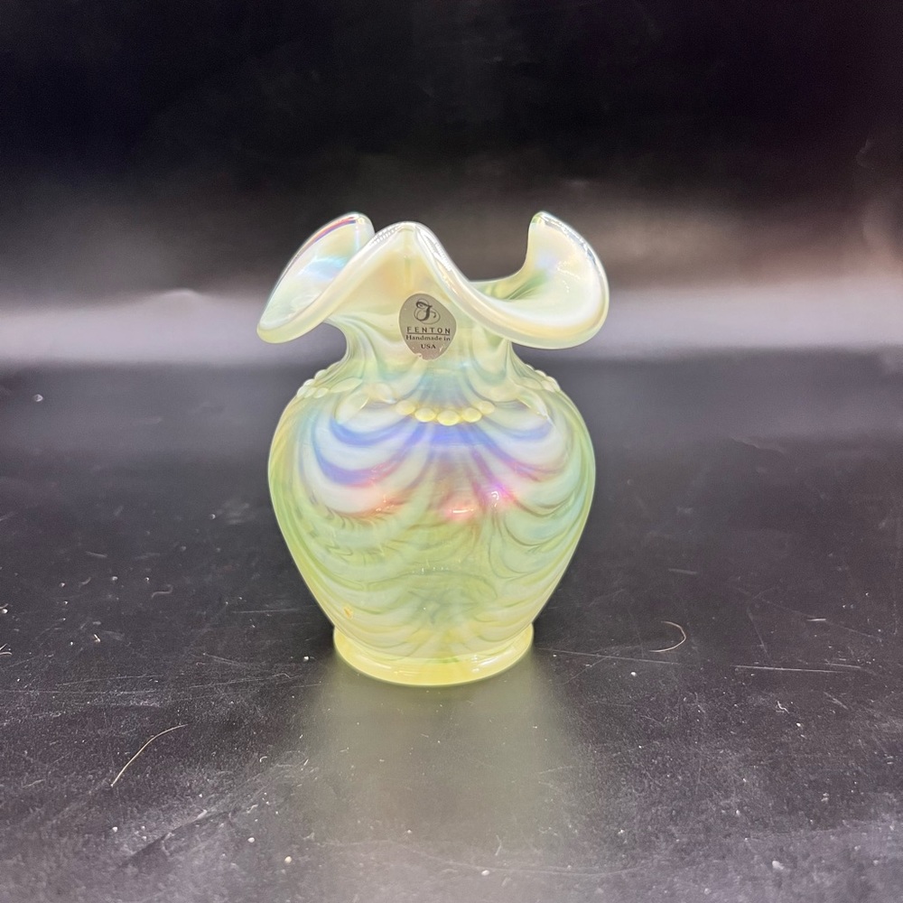Fenton Ribbon Vase “GLOWS”